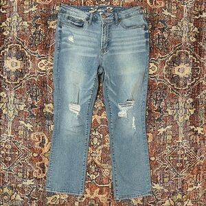 Seven7 Light Blue Distressed Cropped Jeans